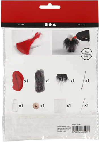 CC Mini Craft Kit, Christmas gnome w/grey beard, H: 13 cm, 1 pack-2