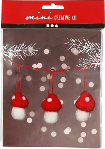 CC Mini Craft Kit, hanging toadstools on a string, H: 5.5 cm, 1 set-2