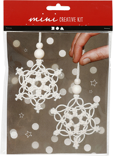 CC Mini Craft Kit, macramé snowflake, H: 10 cm, 1 pack-3