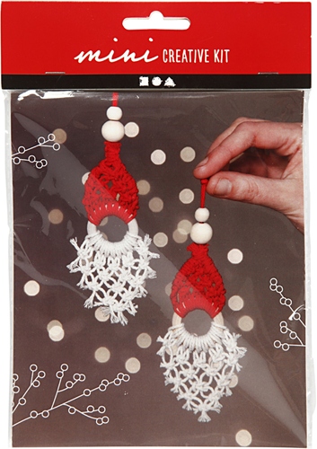 CC Mini Craft Kit, macramé Christmas elf, H: 14 cm, 1 pack-2