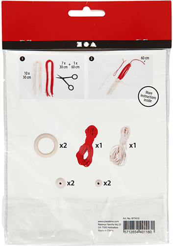 CC Mini Craft Kit, macramé Christmas elf, H: 14 cm, 1 pack-3
