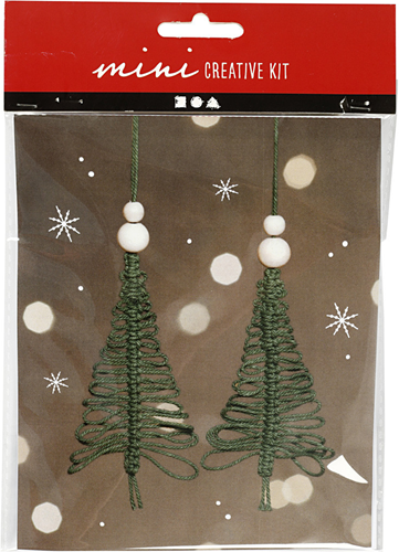 CC Mini Creative Kit Kerstbomen Macramé 11 cm 2 stuks-3