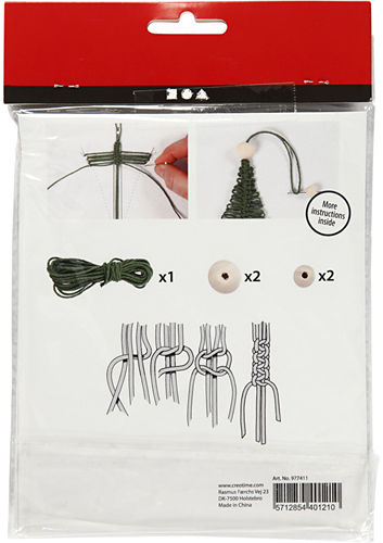 CC Mini Creative Kit Kerstbomen Macramé 11 cm 2 stuks-2