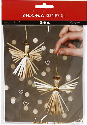 CC Mini Craft Kit, straw angel, H: 8 cm, 1 pack-3