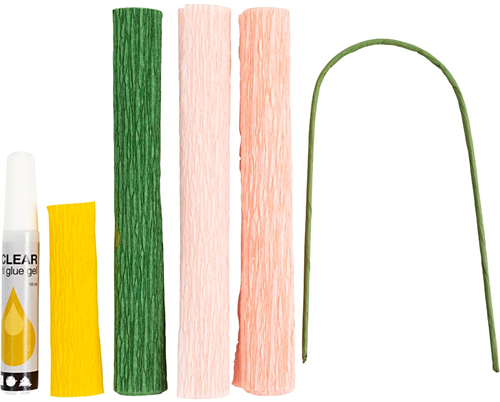 CC Creatieve Mini Hobbyset Crêpepapier Bloemen Pioenroos-3