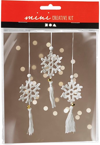 CC Mini Craft Kit Crochet , white, Snowflakes, 1 pack