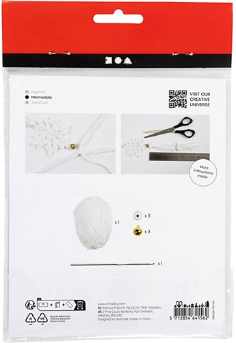 CC Mini Craft Kit Crochet , white, Snowflakes, 1 pack-2
