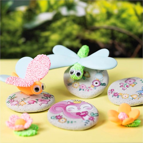 CC Hobbyset Modeling Stone with Insect Grey, Light Pink and Light Turquoise-3