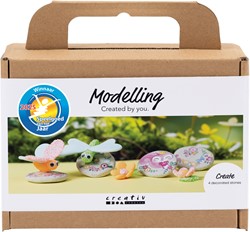 CC Hobbyset Modeling Stone with Insect Grey, Light Pink and Light Turquoise