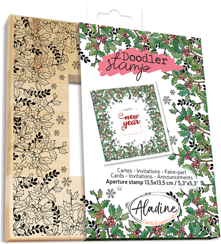 Aladine Houten Doodler Stempel 13,5x13,5 cm Kerst