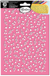 Aladine Self-adhesive 3D Template A5 Musical Notes