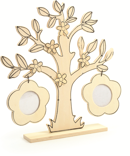 GC Houten Fotolijst Boom Met Bloemen 22,5x23x0,5 cm
