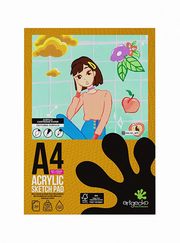 Artgecko Pro Sketchpad A4 Acrylic 240gr 20 sheets White