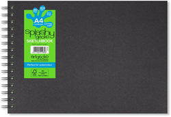 Artgecko Splashy Aqua Spiraal Schetsboek A4 Landschap 300gr 20 vel Wit