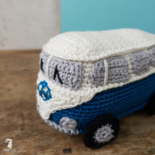 Hardicraft Haakpakket Retro Bus Blauw 16x10 cm-2