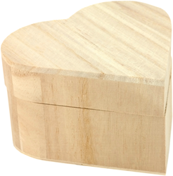 Houten Kist Hartvorm Klein 10,5x6,5x9,5 cm