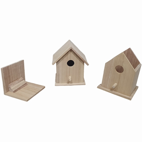 Houten Vogelhuisje Vierkant Afneembaar Dak 14x11x17 cm