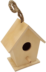 Houten Vogelhuisje Vierkant Klein 10,2x6,6x11,5 cm