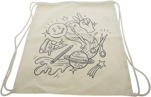 Katoenen Rugzak Space Groove 38x42 cm Ecru