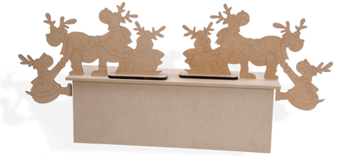MDF Figuur Klimmende Rendieren 38 cm