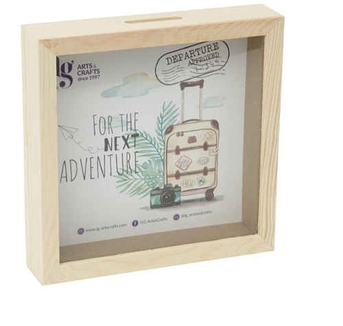 Houten Spaarpot Lijst 13x13x3,6 cm