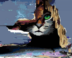 Rosa Start Paint by Number Cat in Ambush 35x45 cm