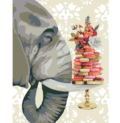 Rosa Start Paint by Number Elephant with Cookies 35x45 cm