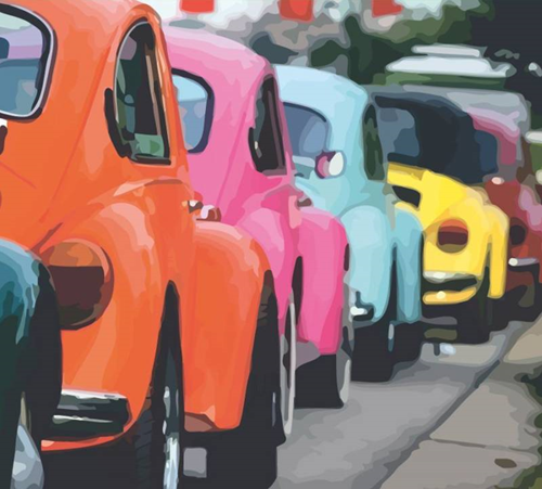 Rosa Start Paint by Number Retro Cars 35x45 cm