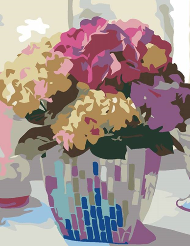 Rosa Start Schilder op Nummer Hortensia's 35x45 cm