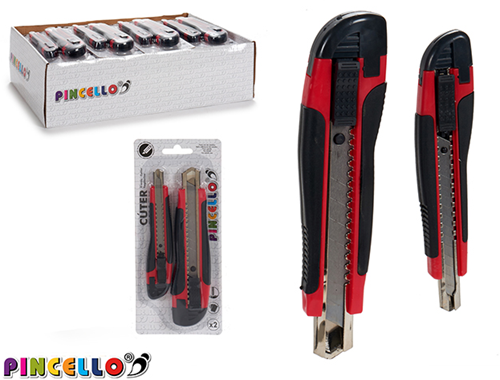 Pincello Afbreekmessen Set Rood 2 stuks