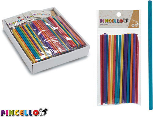 Pincello Gekleurde Houten Ronde Stokjes 20 stuks