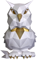 Wizardi 3D Papercraft 42x32x23 cm Owl White
