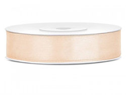 Satijnlint 12 mm 25 m Creme