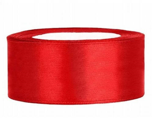 Satijnlint 25 mm 25 m Rood