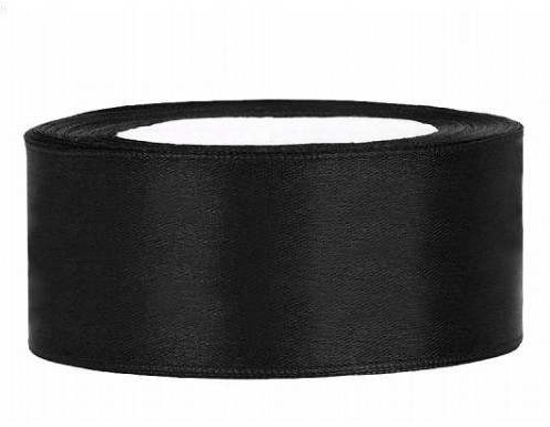 Satijnlint 25 mm 25 m Zwart