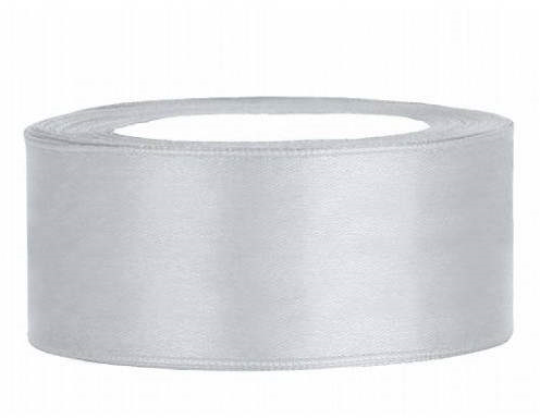 Satijnlint 25 mm 25 m Zilver