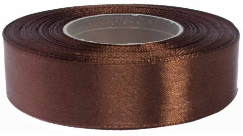 Satijnlint 25 mm 25 m Luxe Donkerbruin