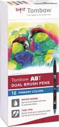 Tombow ABT Dual Brush Pen Set 18 stuks Primary Colors