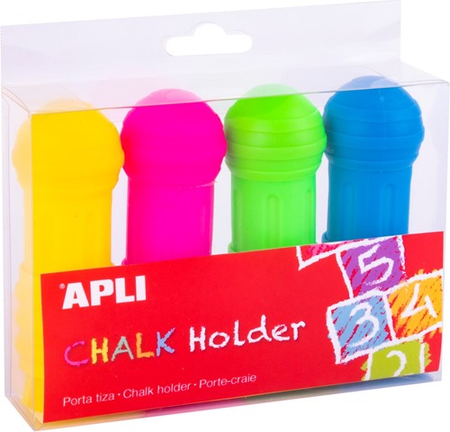 Apli Chalk Holders Various Colours Jumbo 4 pcs