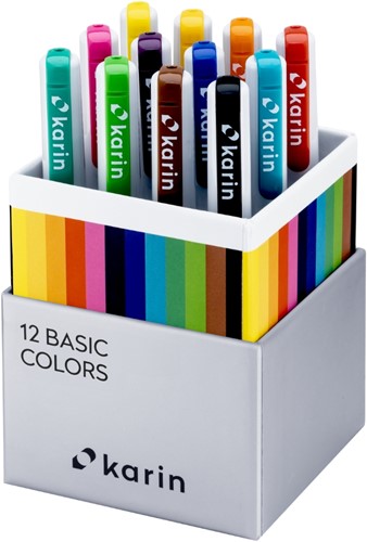 Karin Realbrush PRO Aquarelmarkers Set 12 kleuren Basic Colors
