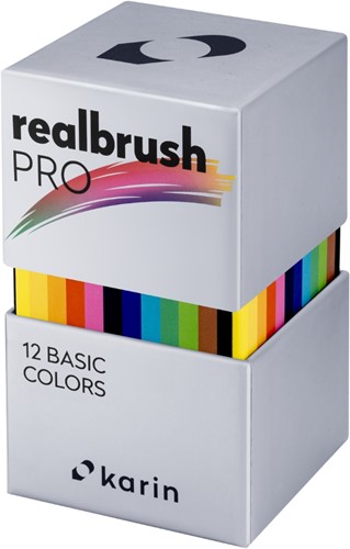 Karin Realbrush PRO Aquarelmarkers Set 12 kleuren Basic Colors-3
