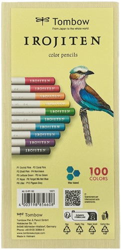 Tombow Irojiten Kleurpotloden -  Set Deel 1: Pastelkleuren I - 10 Potloden