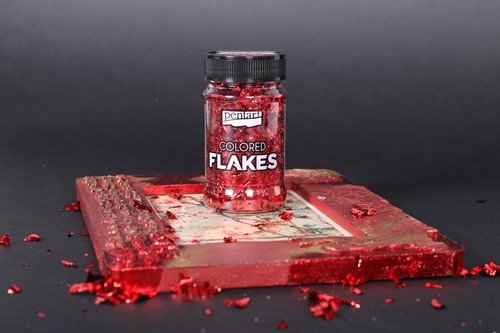 Pentart Gekleurde Folievlokken Rood 100ml-2