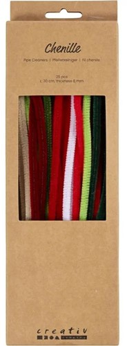 CC Chenilledraad Kerst 30 cm x 6 mm 25 stuk