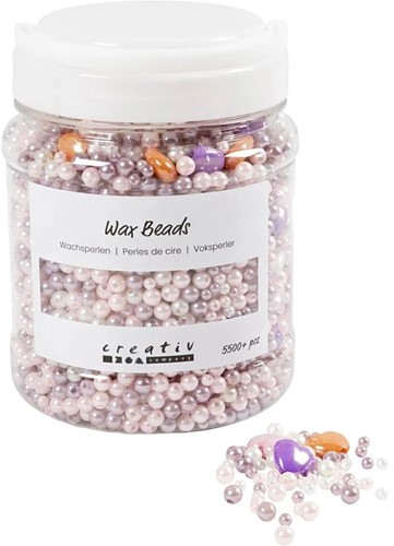 CC Waskralen, gatgrootte 1,3-2,5 mm, pastel orange, lichtroze, lichtpaars, parelmoer