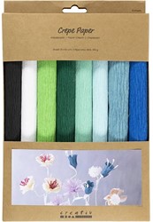 CC Crêpepapier Blauw en Groen harmonie 8 vel