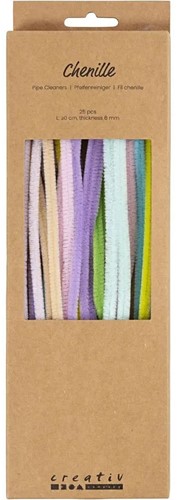 CC Chenille thread Pastel colors 30 cm x 6 mm 25 piece