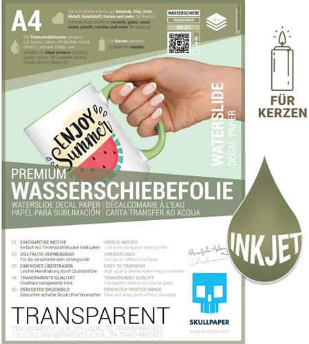 Skullpaper Transfer Foil Inkjet A4 8 Sheets Transparent