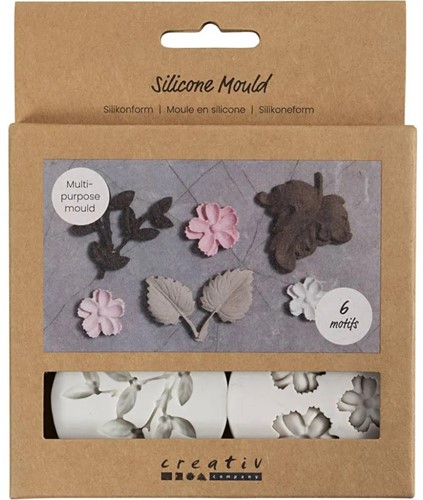 CC Siliconen Vormen Bloemen en Bladeren H: 0,5 cm L: 1,8-4,5 cm
