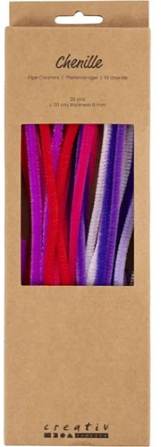 CC Chenilledraad Paars en Roze Harmonie 6mm x 30 cm 25 stuk